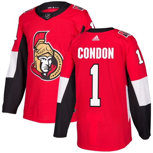 Adidas Men Ottawa Senators #1 Mike Condon Red Home Authentic Stitched NHL Jersey->ottawa senators->NHL Jersey